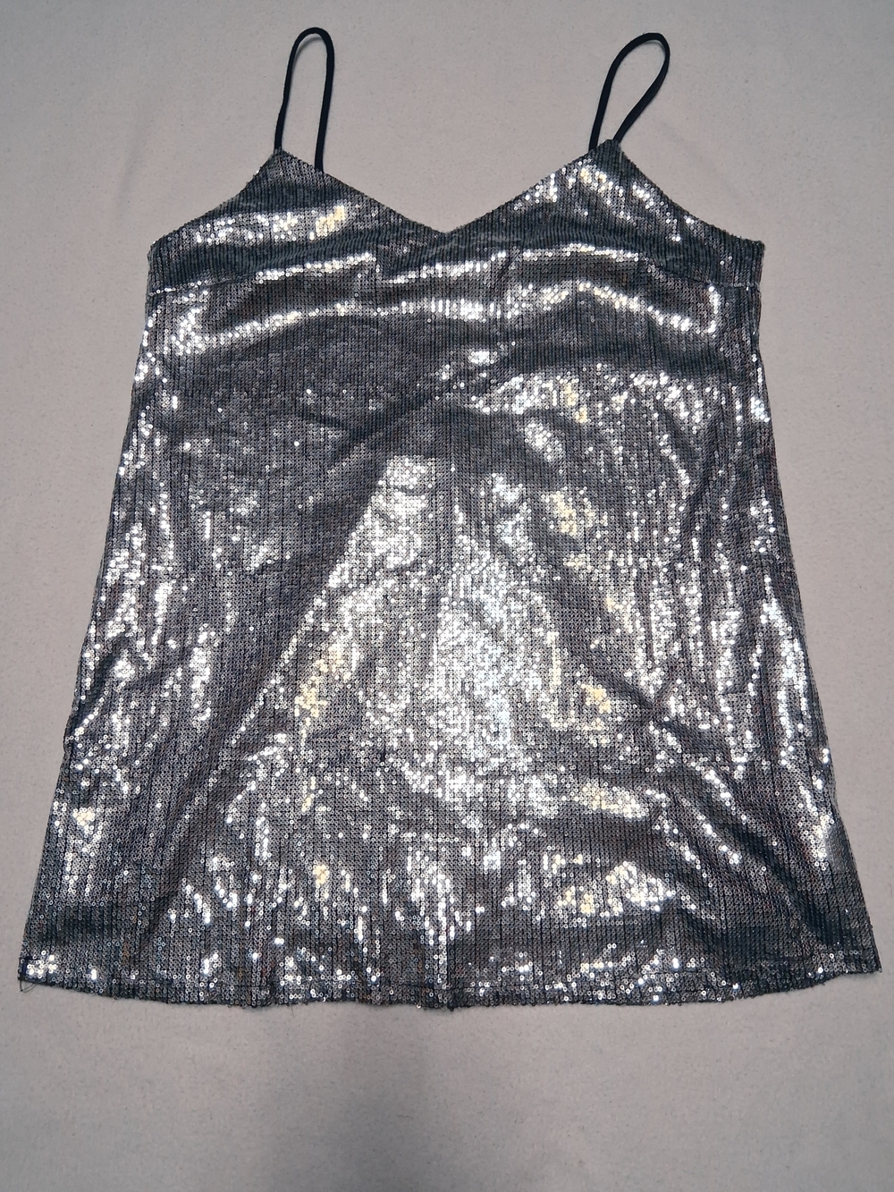 wild fable Silver Sequin Spaghetti Strap Cami